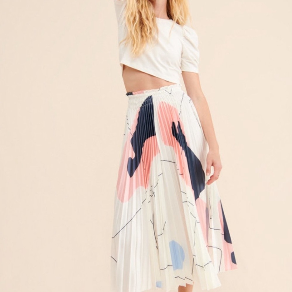Anthropologie Pleated Midi Skirt by Caara - NWOT - Size S